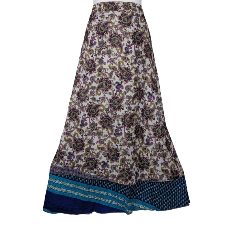 Regular/Maxi Length Up-Cycled Reversible Sari Wrap Skirt #86/87