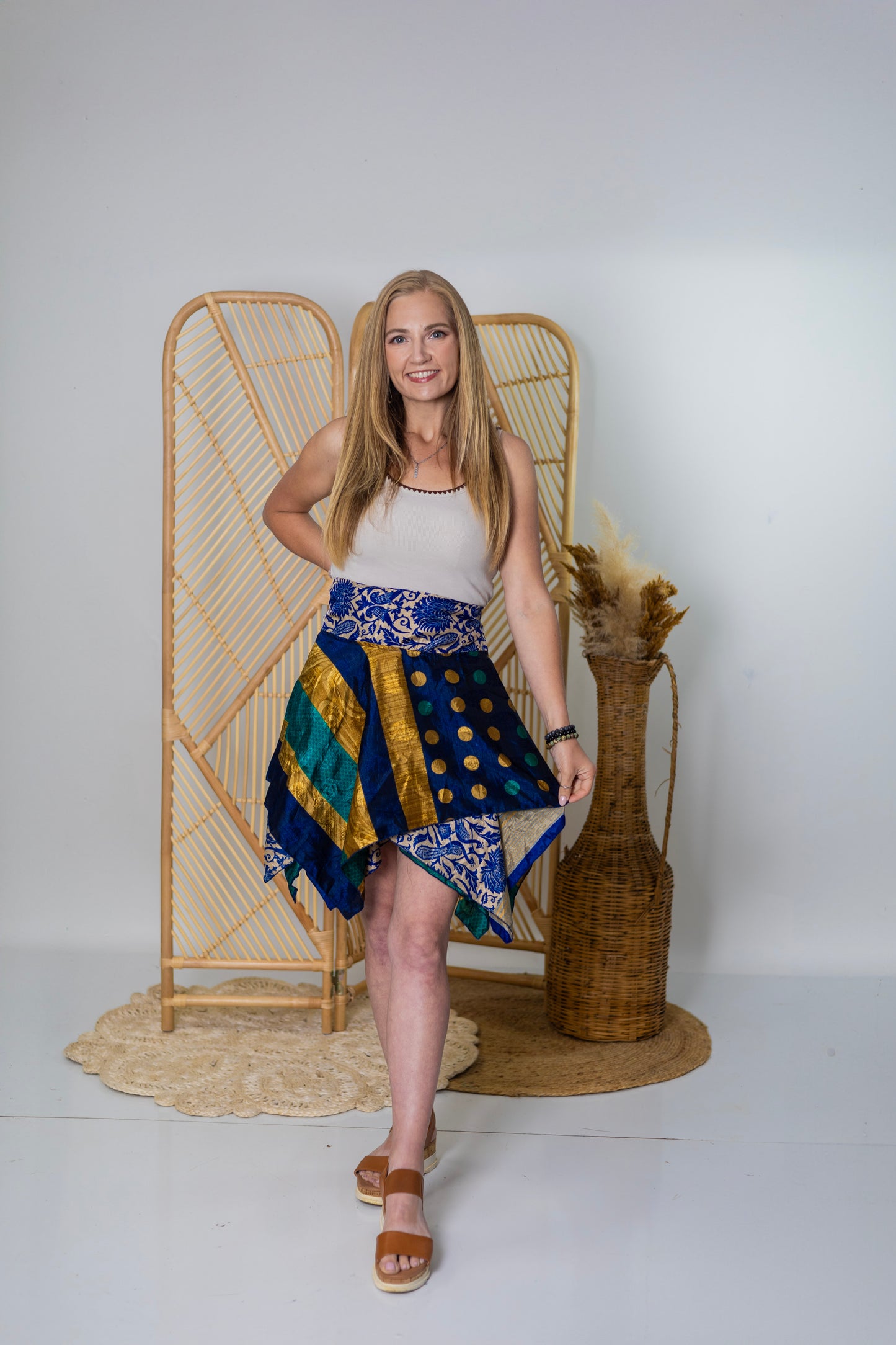 Regular Reversible Upcycled Sari Fairy Skirt #99