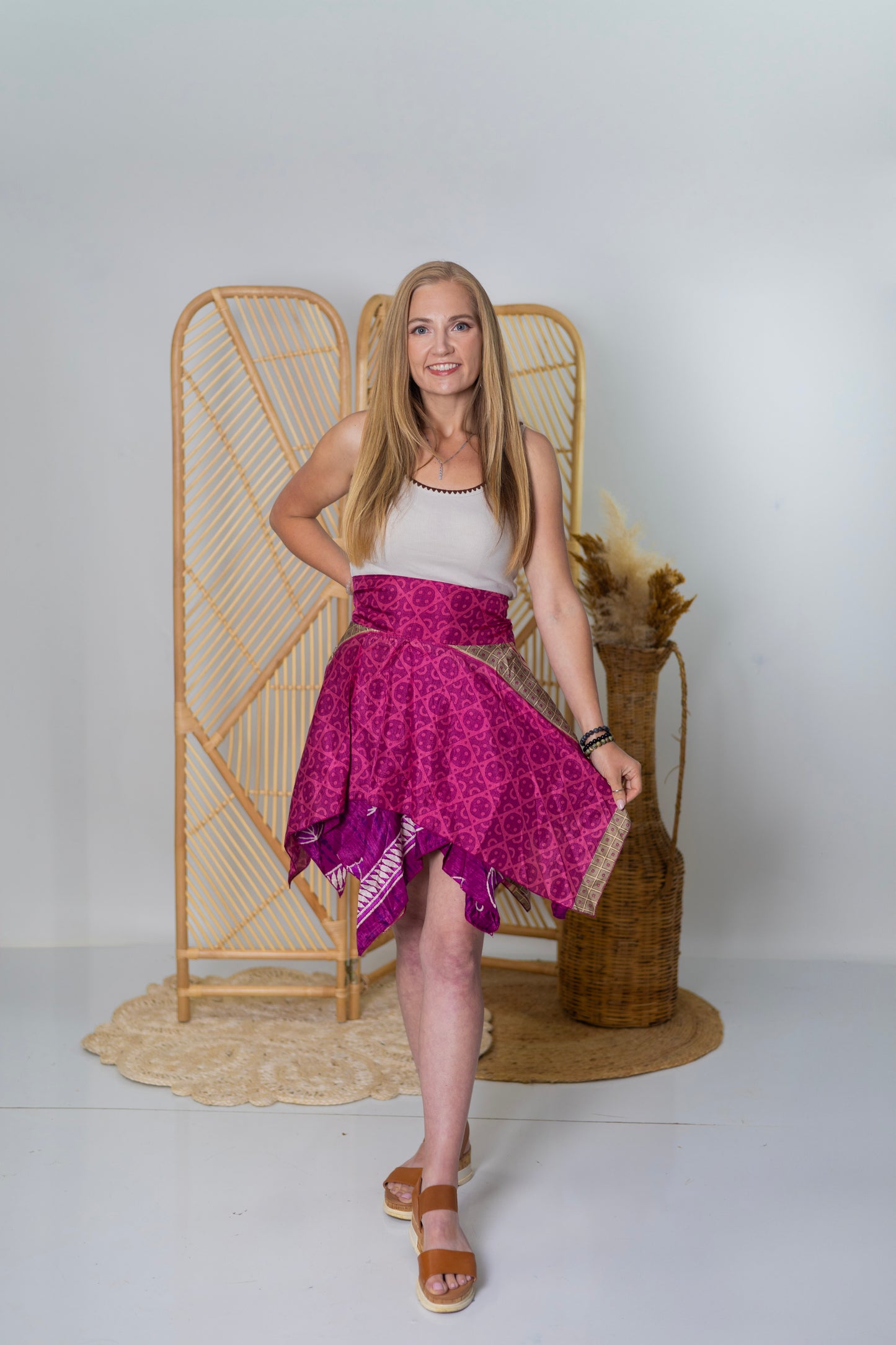 Regular Reversible Upcycled Sari Fairy Skirt #88