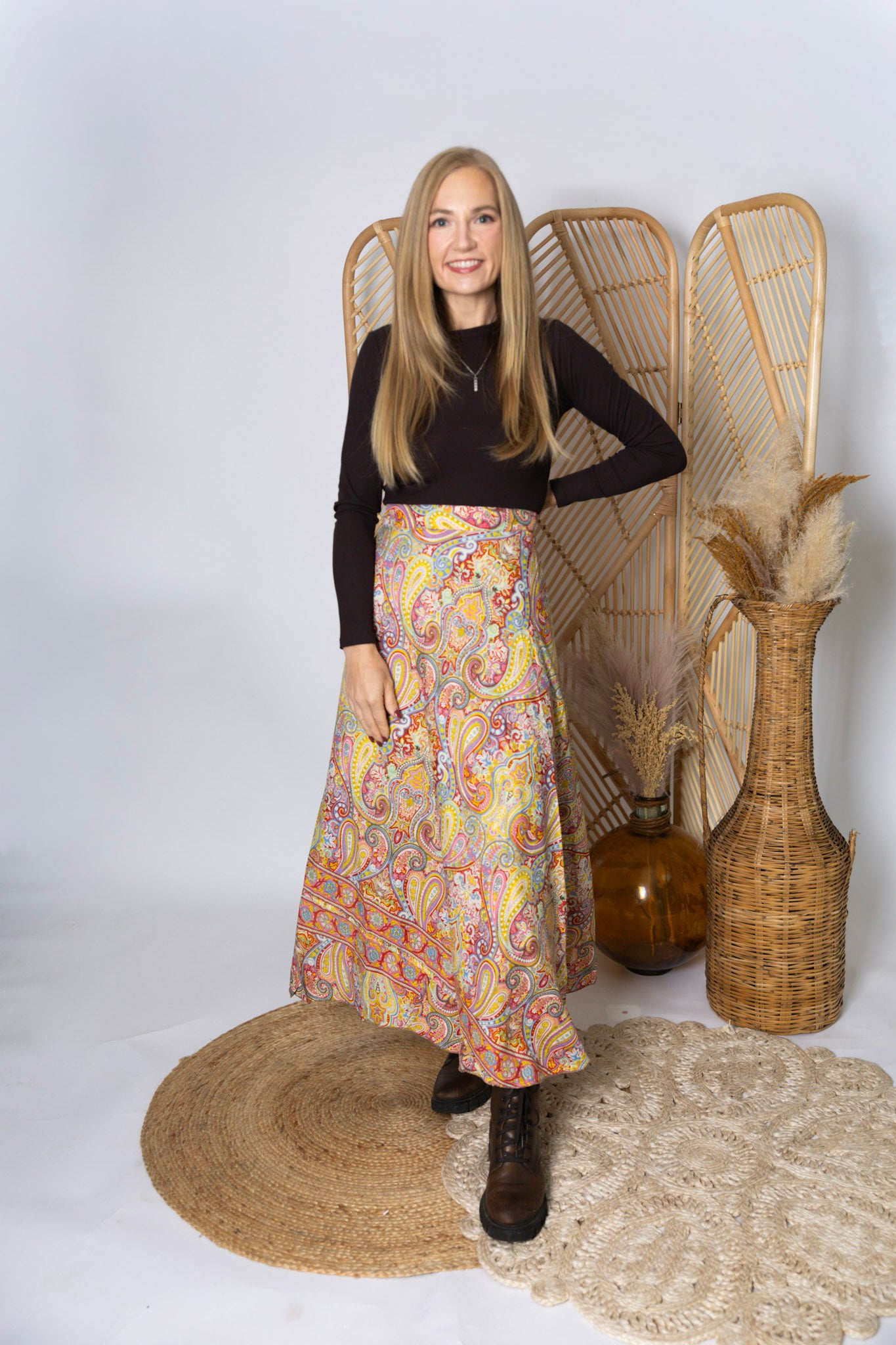 Regular Size Reversible Patchwork Sari Wrap Skirt #129