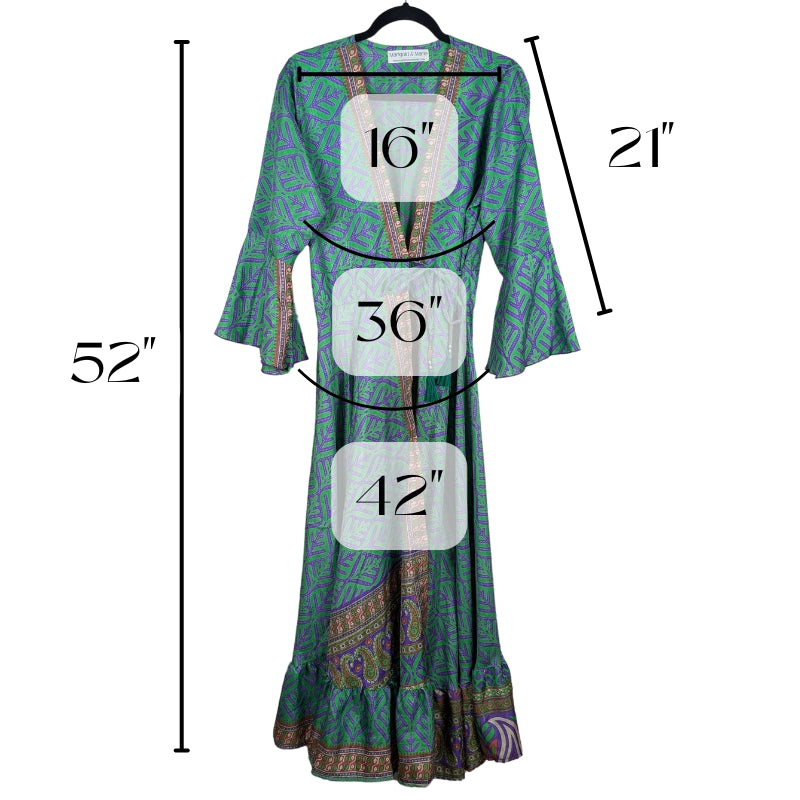 Beach Queen Up-cycled Sari Wrap Robe