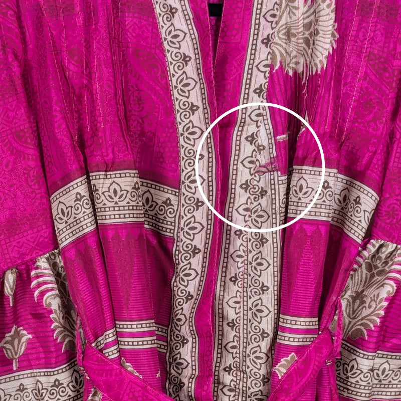 Short Flared Sleeve Up-cycled Sari Kimono