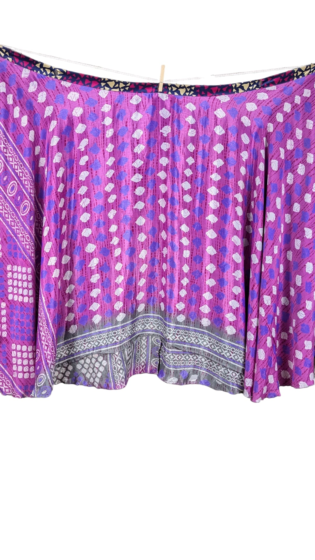 Regular 4 Layer Maxi Length Up-Cycled Reversible Sari Wrap Skirt