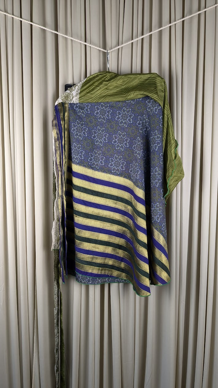 Plus Up-Cycled Sari Reversible Mini Length Wrap Skirt