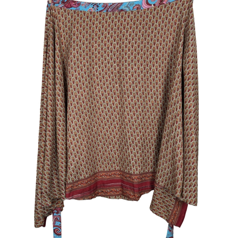 Regular/Maxi Length Up-Cycled Reversible Sari Wrap Skirt #52