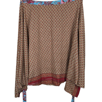 Regular/Maxi Length Up-Cycled Reversible Sari Wrap Skirt #52
