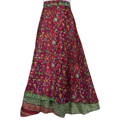 Regular/Maxi Length Up-Cycled Reversible Sari Wrap Skirt #68