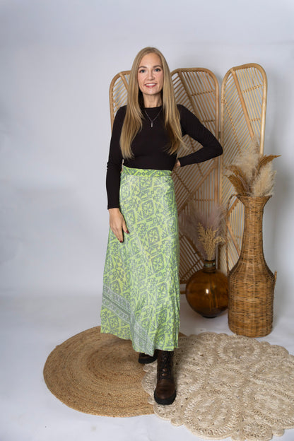 Regular Size Reversible Patchwork Sari Wrap Skirt #125