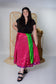 Plus/Maxi Length Up-Cycled Reversible Sari Wrap Skirt #64