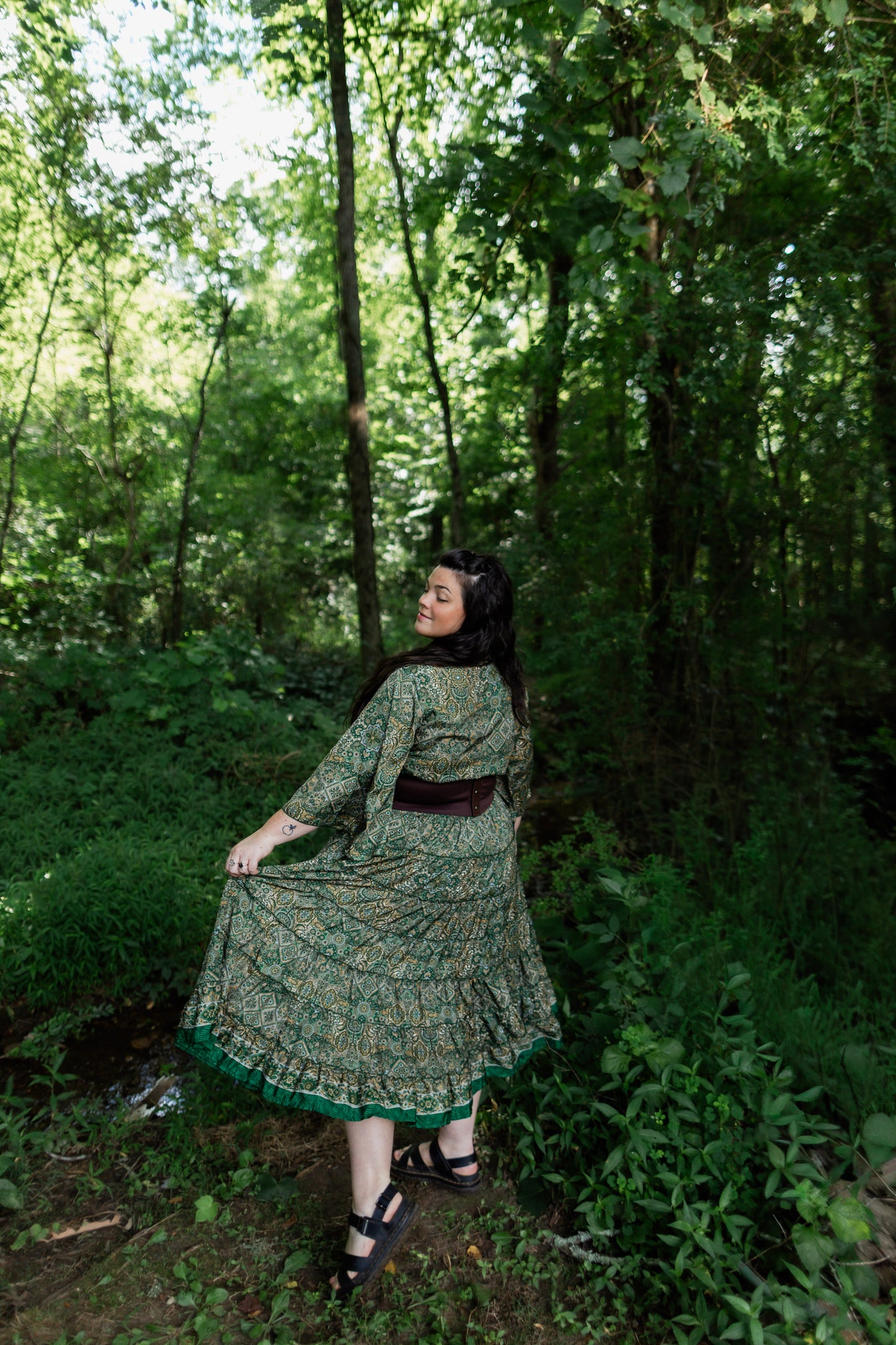 Plus Fern - Twyla Set 🌟Tiered Skirt  and Bell Sleeve Wrap Top