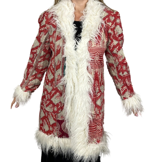 100% Up-cycled Cotton Fur Lined Kantha Jacket
