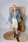 Regular Up-Cycled Sari Bell Sleeve Wrap Tie Top #104