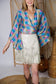 Regular Up-Cycled Sari Bell Sleeve Wrap Tie Top #104