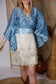 Regular Up-Cycled Sari Bell Sleeve Wrap Tie Top #105