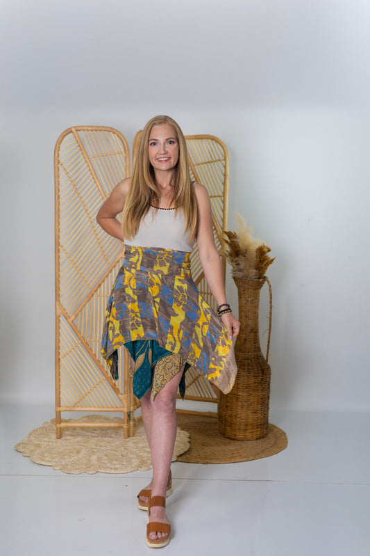 Regular Reversible Upcycled Sari Fairy Skirt  #39