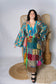 Plus Up-Cycled Sari Bell Sleeve Wrap Tie Top #113