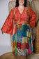 Plus Up-Cycled Sari Bell Sleeve Wrap Tie Top #115