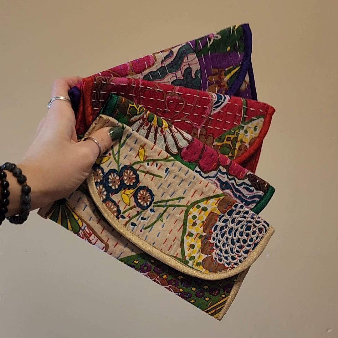 Mystery Cotton Kantha Wallet