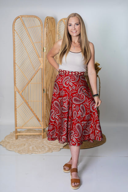 Regular/Tea Length Up-Cycled Reversible Sari Wrap Skirt #82