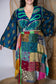 Plus Up-Cycled Sari Bell Sleeve Wrap Tie Top #119