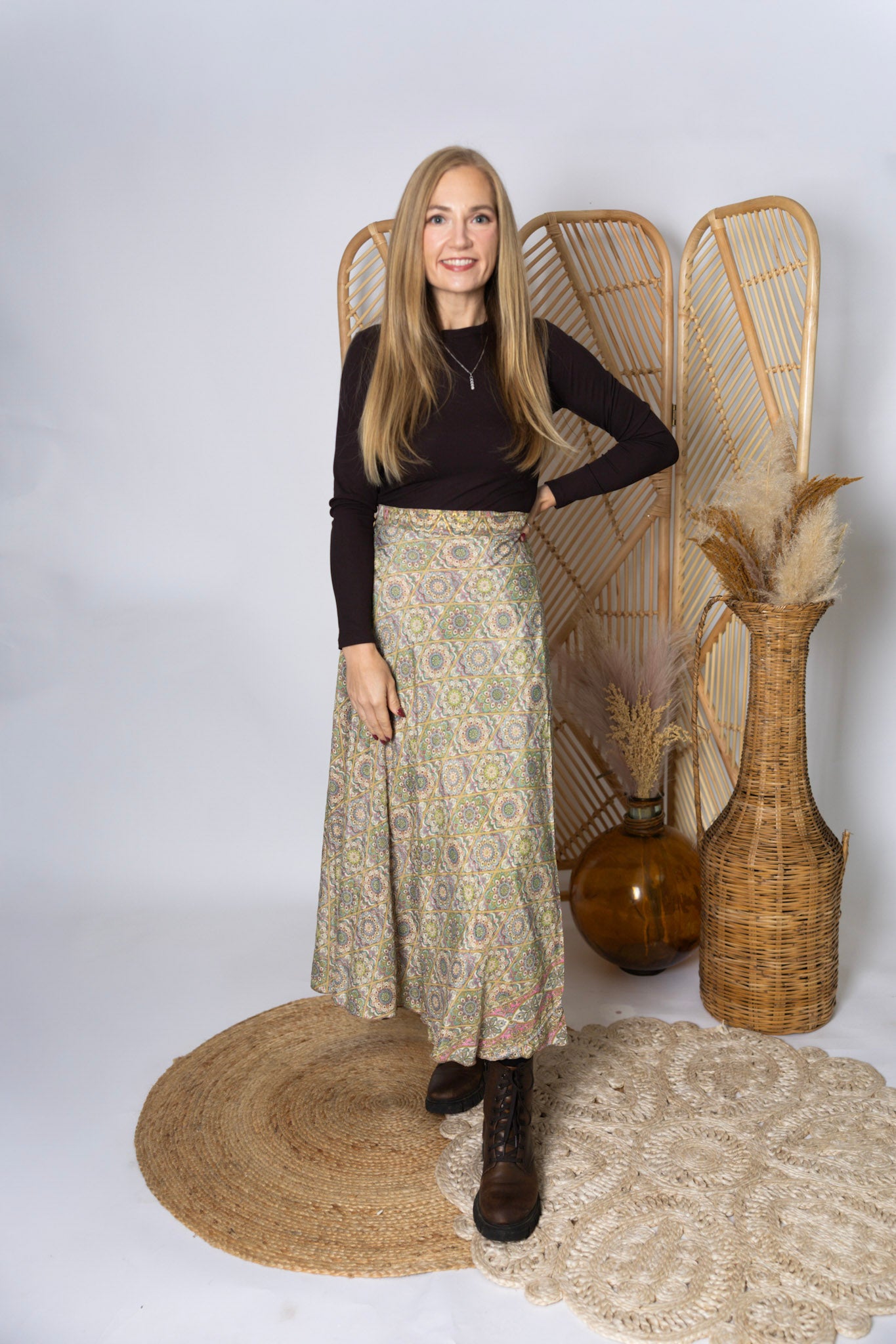 Regular Size Reversible Patchwork Sari Wrap Skirt #128