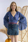 Regular Upcycled Sari Bell Sleeve Wrap Tie Top #236