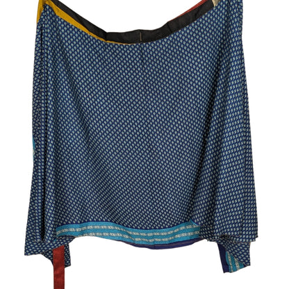 Plus/Tea Length Up-Cycled Reversible Sari Wrap Skirt #54