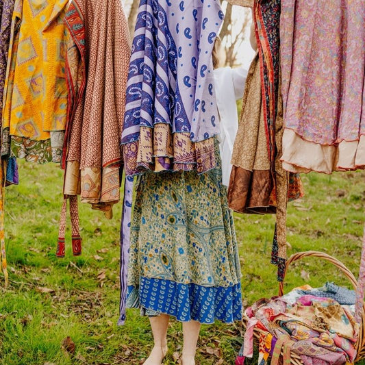EXCLUSIVE Mystery Up-cycled Sari Reversible Skirt Bundles
