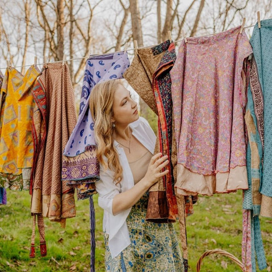 EXCLUSIVE Mystery Up-cycled Sari Reversible Skirt Bundles