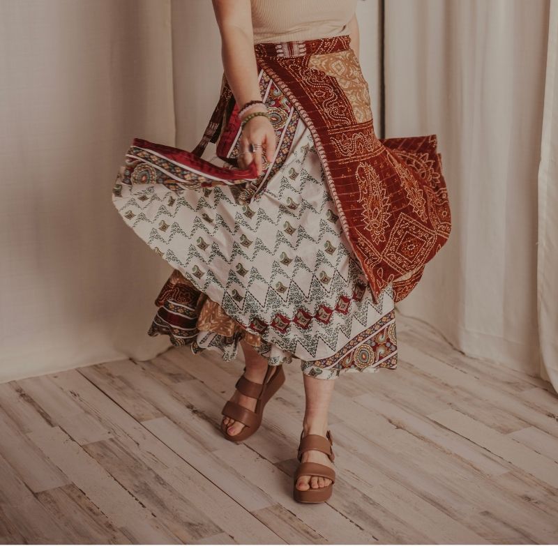 EXCLUSIVE Mystery Up-cycled Sari Reversible Skirt Bundles