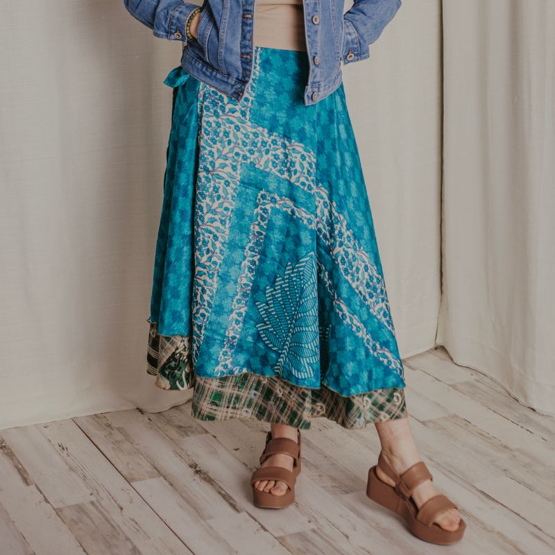 EXCLUSIVE Mystery Up-cycled Sari Reversible Skirt Bundles