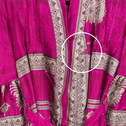 Short Flared Sleeve Up-cycled Sari Kimono