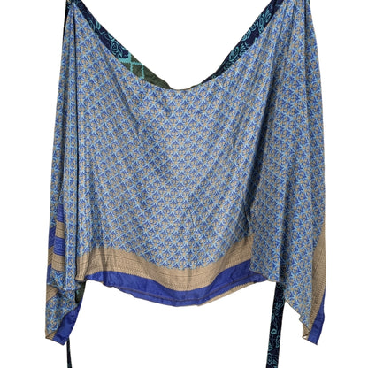 Goddess/Tea Length Up-Cycled Reversible Sari Wrap Skirt #50