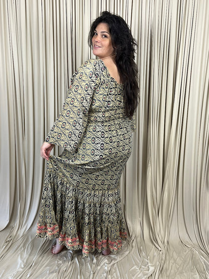 Plus 100% New Silk Long Sleeve Maxi Dress - Nomadic Charm