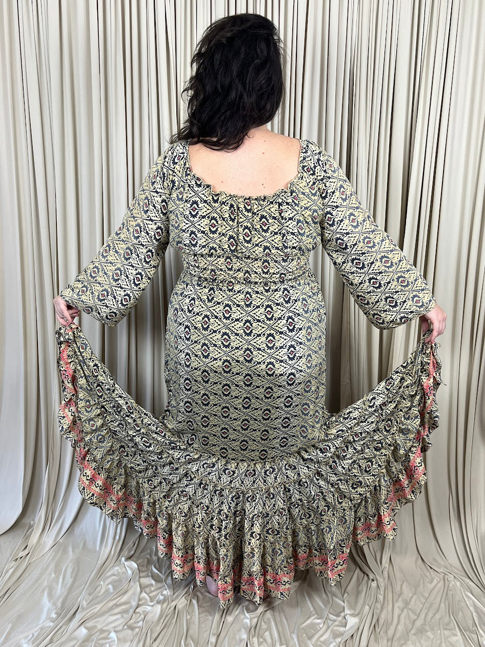 Plus 100% New Silk Long Sleeve Maxi Dress - Nomadic Charm