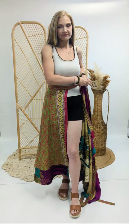 Mystery Reversible Up-cycled Wrap Skirt